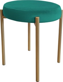 Taboret DIOR stelaż metalowy tkanina Welur : Kolor Stelaża - Złoty, Kolor tkaniny - VELVET - MG20, Typ tkaniny - Velvet
