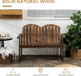 Outsunny Ławka ogrodowa 2-osobowa z oparciem i podłokietnikami Wytrzymała do 240 kg Wypalany wygląd | Aosom PL