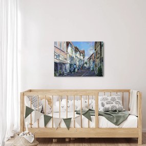 Obraz - Aleja starego miasta, malarstwo akrylowe (70x50 cm)