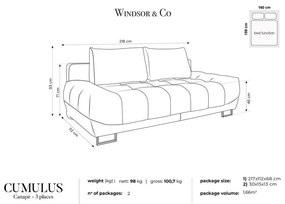 Beżowa 3-osobowa sofa rozkładana Windsor &amp; Co Sofas Cumulus