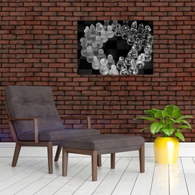 Obraz - czarno - białe szachy (70x50 cm)