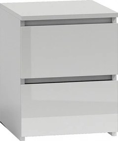 Szafka Nocna Malwa M2 | Biały Połysk | 30x30x40 cm | 2 Szuflady