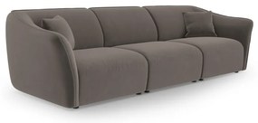 Brązowa aksamitna sofa 292 cm Tokyo – Cosmopolitan Design