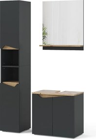 Zestaw mebli łazienkowych antracyt 60x35x57 marelle