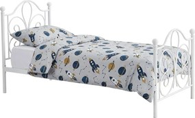 Białe łóżko jednoosobowe 90x200 cm K4-R47