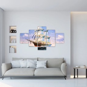 Obraz statku na falach (125x70 cm)