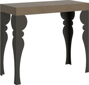 Konsola rozkładana 90x40/196 cm Paxon Small Szaro-beżowy rama w kolorze Antracytu