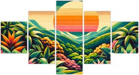 Obraz - Kolorowy zachód słońca (125x70 cm)
