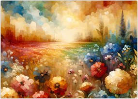 Obraz na szkle - Kolorowa łąka (70x50 cm)