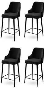 Zestaw krzeseł barowych Enox Anthracite, 4 szt., 4 szt.
