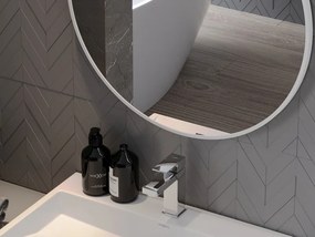 Mexen Loft lustro łazienkowe okragłe 30 cm, rama biała - 9850-030-030-000-20