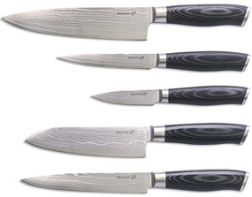 Zestaw noży G21 Gourmet Damascus w bambusowym bloku 5 szt. + kamień do ostrzenia