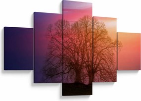 Obraz drzew we mgle (125x70 cm)