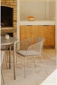 Krzesło Ogrodowe Z Podłokietnikami Ze Stali I Polipropylenu Aradina Moka Brown - Sklum