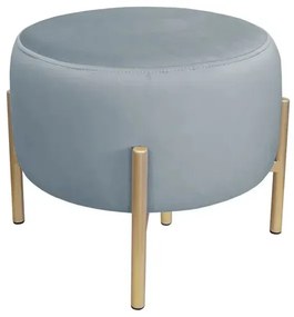 Pufa WILFRED BL VELVET szara/złota ATOS