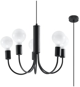 Czarna lampa wisząca ø 45 cm Karim – Sollux