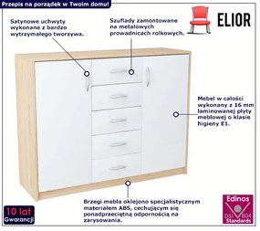 Skandynawska komoda dąb sonoma + biały Sanes 3X