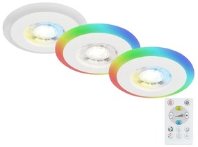 Briloner - ZESTAW 3x LED RGBW Ściemnialne oświetlenie łazienkowe LED/5W/230V IP44 + pilot