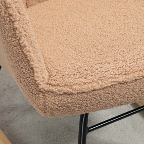 HOMCOM Fotel bujany do 120 kg Brązowy Poliester Eleganckie i wygodne krzesło do salonu | Aosom PL