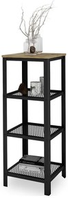 Industrialny regał siatkowy czarny + dąb artisan - Nessebax 3X