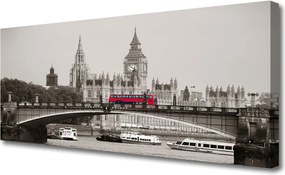 Duży obraz na płótnie Ikona Londynu: Big Ben i Most