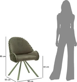 Zielone tapicerowane fotele jadalniane zestaw z podłokietnikami 2 szt. Stockholm – Mauro Ferretti