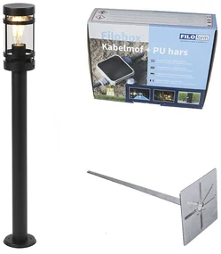 Zewnetrzna Nowoczesna lampa zewnętrzna czarna 80 cm IP44 - GleamPrzemysłowy Oswietlenie zewnetrzne