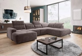 Narożnik COLOMBO XL z elektryczną regulacją siedziska Prawostronny w tkaninie PALLADIUM 05 WERSAL