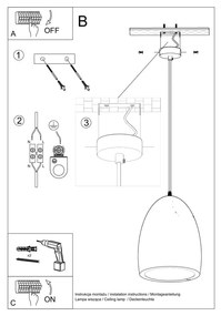 Biała lampa wisząca z ceramicznym kloszem ø 25 cm Sativa – Nice Lamps