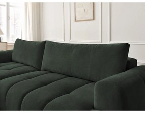 Zielony rozkładany/ze schowkiem narożnik (lewostronny/z szezlongiem) Fuji – Bobochic Paris