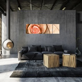 Obraz - Abstrakcyjny róż z białym tłem (170x50 cm)