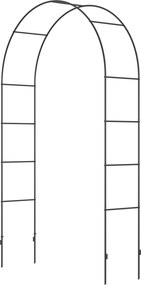 Outsunny Łuk Ogrodowy, Łuk Różany, Łuk Pnący, Krata na Róże Metalowa, czarny, 1,40 x 0,40 x 2,40 m