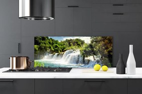 Panel Szklany Dziki Wodospad w Sercu Lasu