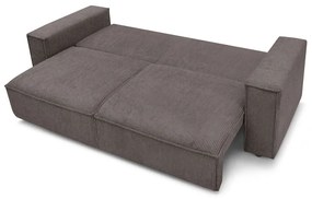 Ciemnobrązowa sztruksowa rozkładana sofa 245 cm Nihad – Bobochic Paris