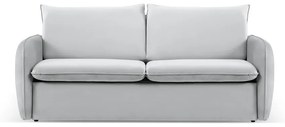 Jasnoszara aksamitna rozkładana sofa 194 cm Vienna – Cosmopolitan Design