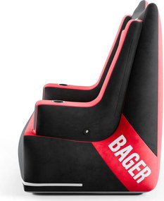 Dmuchany fotel do grania na konsoli Diablo Bager, kolor czarno-czerwony