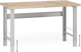 Stół warsztatowy z regulacją wysokości G7, blat bukowy, 1500 x 800 x 840-1040 mm