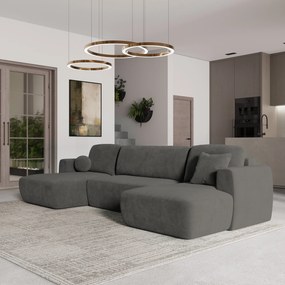 Masseno Narożnik SENTUM z funkcją spania i pojemnikiem na pościel Narozniki U, Rozkładana sofa - Szary, KRONOS 15