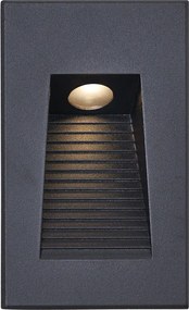 Nowoczesna Wpuszczana Lampa Ścienna Czarna 7cm z LED IP65 - Trem