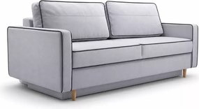 Kanapa Latina 3-osobowa z funkcją spania i pojemnikiem – welurowa sofa DL 190x152, styl skandynawski