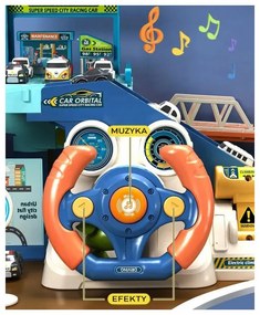 Woopie parking garaż z interaktywną kierownicą + 4 auta