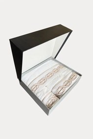 Podarunkowy zestaw ręczników VITA, 3 szt Biały / beżowy haft