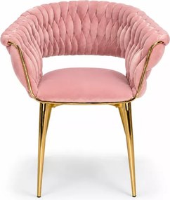 Ekskluzywne krzesło designerskie Monna z aksamitną tapicerką velvet na złotych lub czarnych nogach