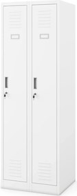 Dwudrzwiowa szafa BHP wąska 60x50x180 cm Kacper 2, biała
