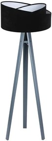 Czarno-antracytowa lampa stojąca drewniana W2-N27