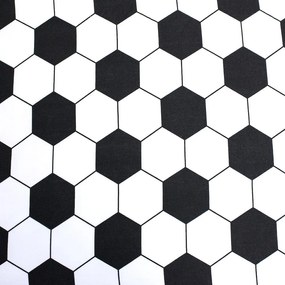 Czarno-białe bawełniane prześcieradło dziecięce jednoosobowe z gumką 90x200 cm Football – Jerry Fabrics