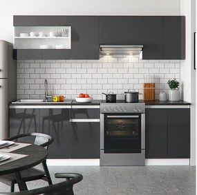 Szafka kuchenna antracytowy wysoki połysk/biały 240x60x81.6 raul