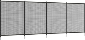 Outsunny Bezpieczny Płot Basenowy dla Dzieci - 4 Aluminiowe Elementy, Texline, Czarny, 365x126cm