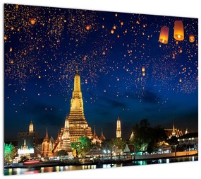 Obraz na szkle - Lampiony szczęścia, Bangkok (70x50 cm)
