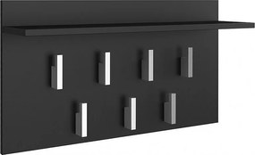 Wieszak Na Ubrania 2F | Czarny | 70x20x40 cm | Nowoczesny Wieszak z Półką